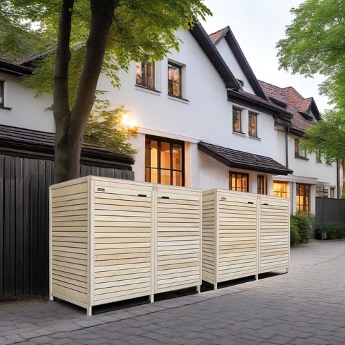 Mülltonnenbox aus holz bis - aus,