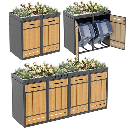 2er 4er set mülltonnenbox mit - mülltonnenbox,