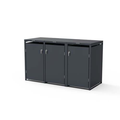 Schartec mülltonnenbox 3er - mülltonnenbox,